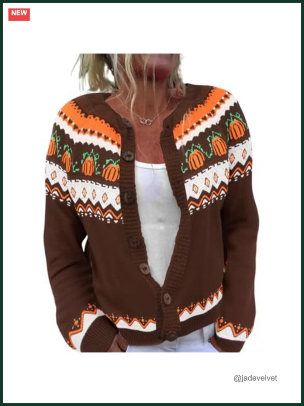 Women's Knit Cardigan Sweater Button Down Long Sleeve Fall Thanksgiving